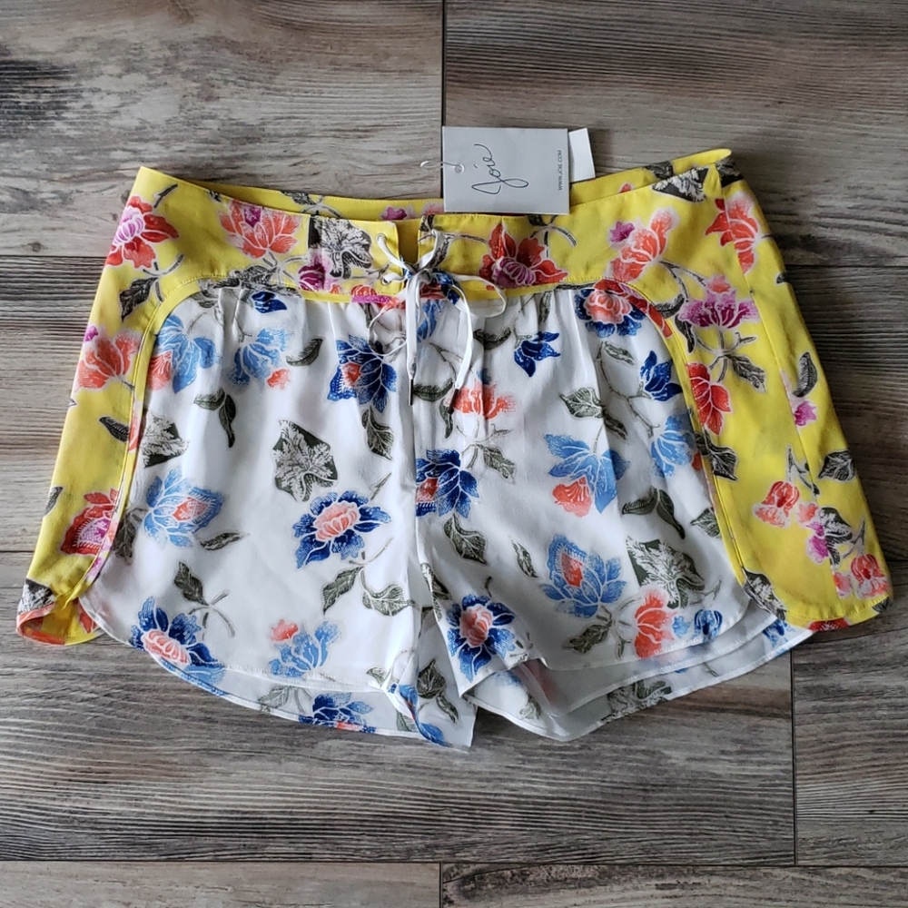 Joie Silk Floral Boho Shorts Size 6 NWT
